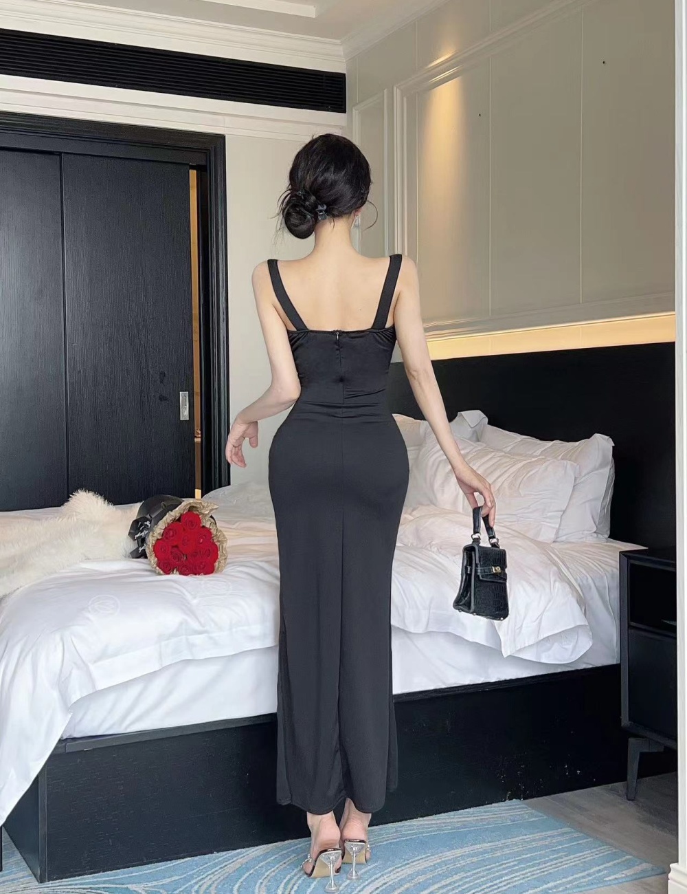 Mermaid spicegirl pure dress sling chest pad long dress
