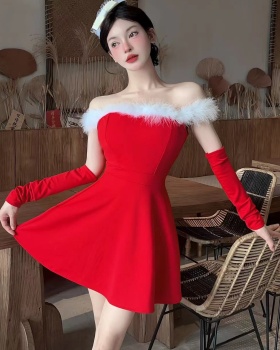 Splice A-line formal dress enticement christmas dress