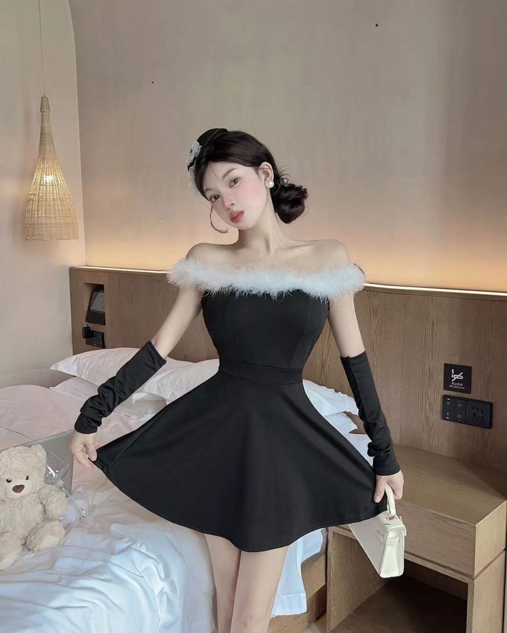 Splice A-line formal dress enticement christmas dress