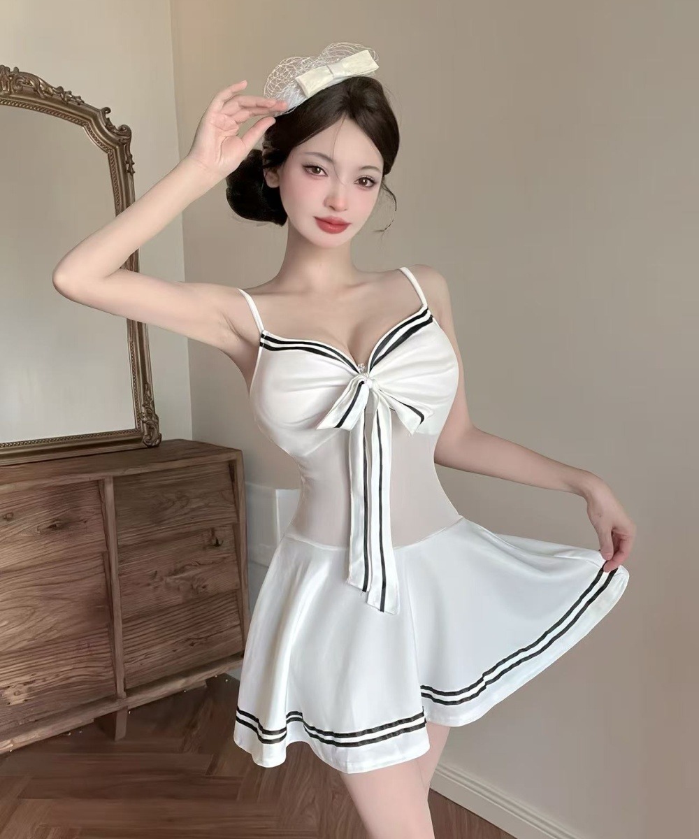High waist temperament sexy T-back slim pinched waist dress