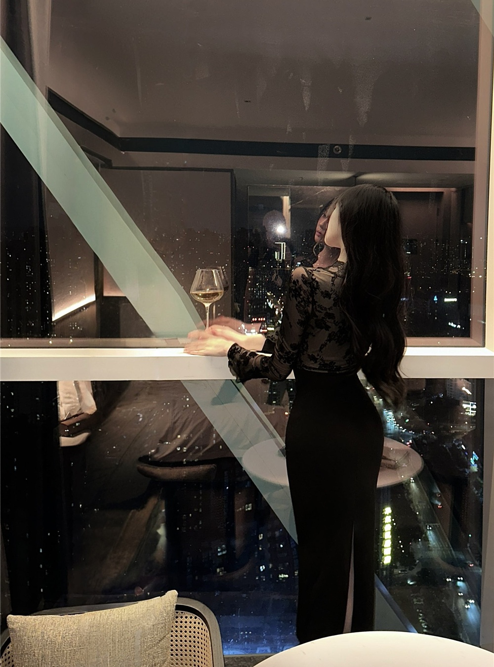 Black sexy formal dress slim long dress for women