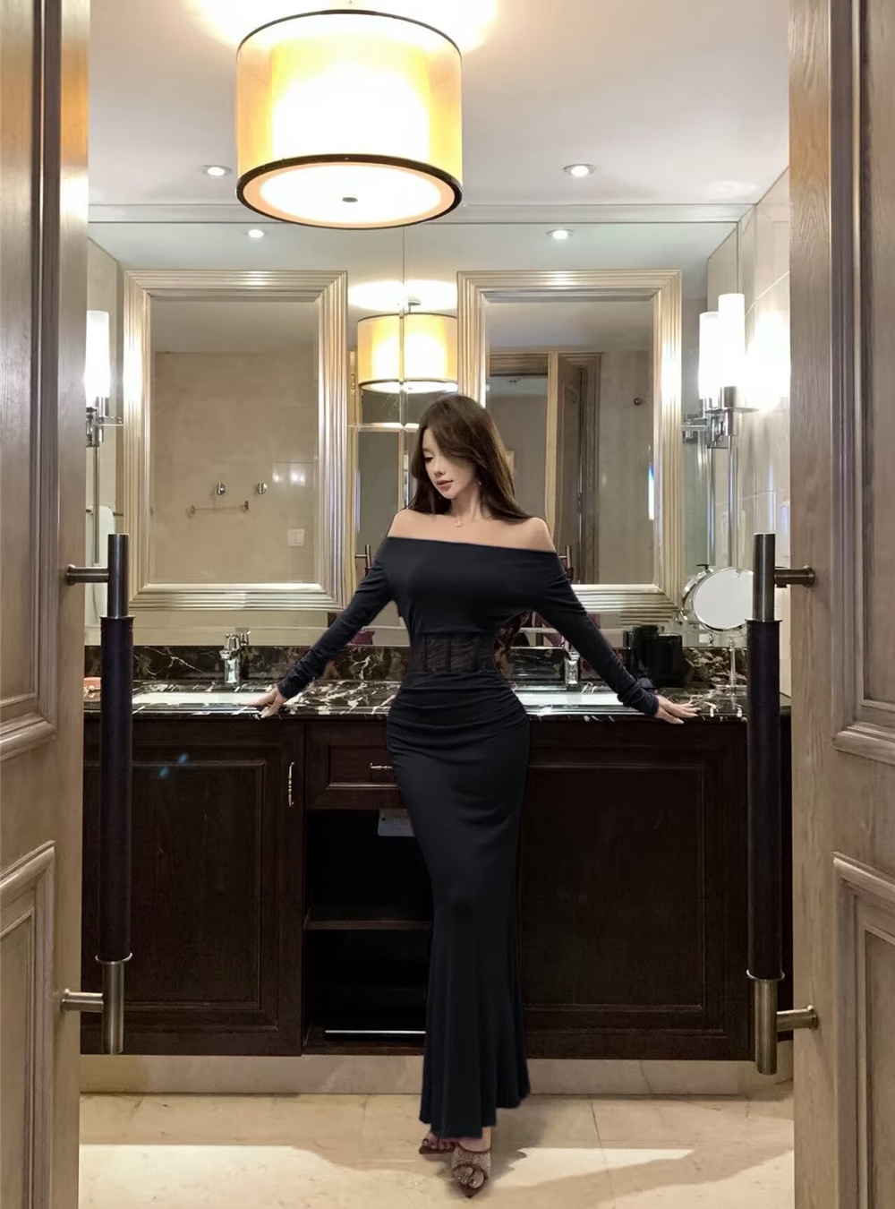 Autumn and winter enticement formal dress mermaid dress for women