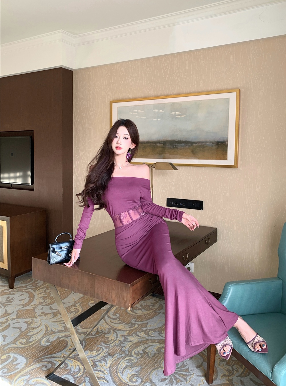 Autumn and winter enticement formal dress mermaid dress for women