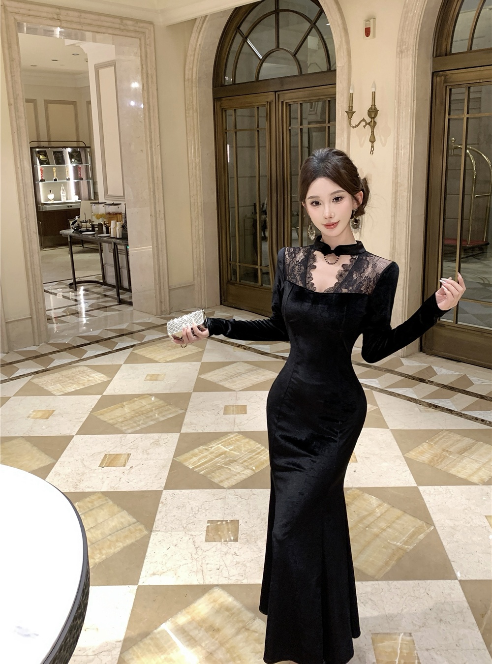 Package hip cheongsam temperament formal dress for women