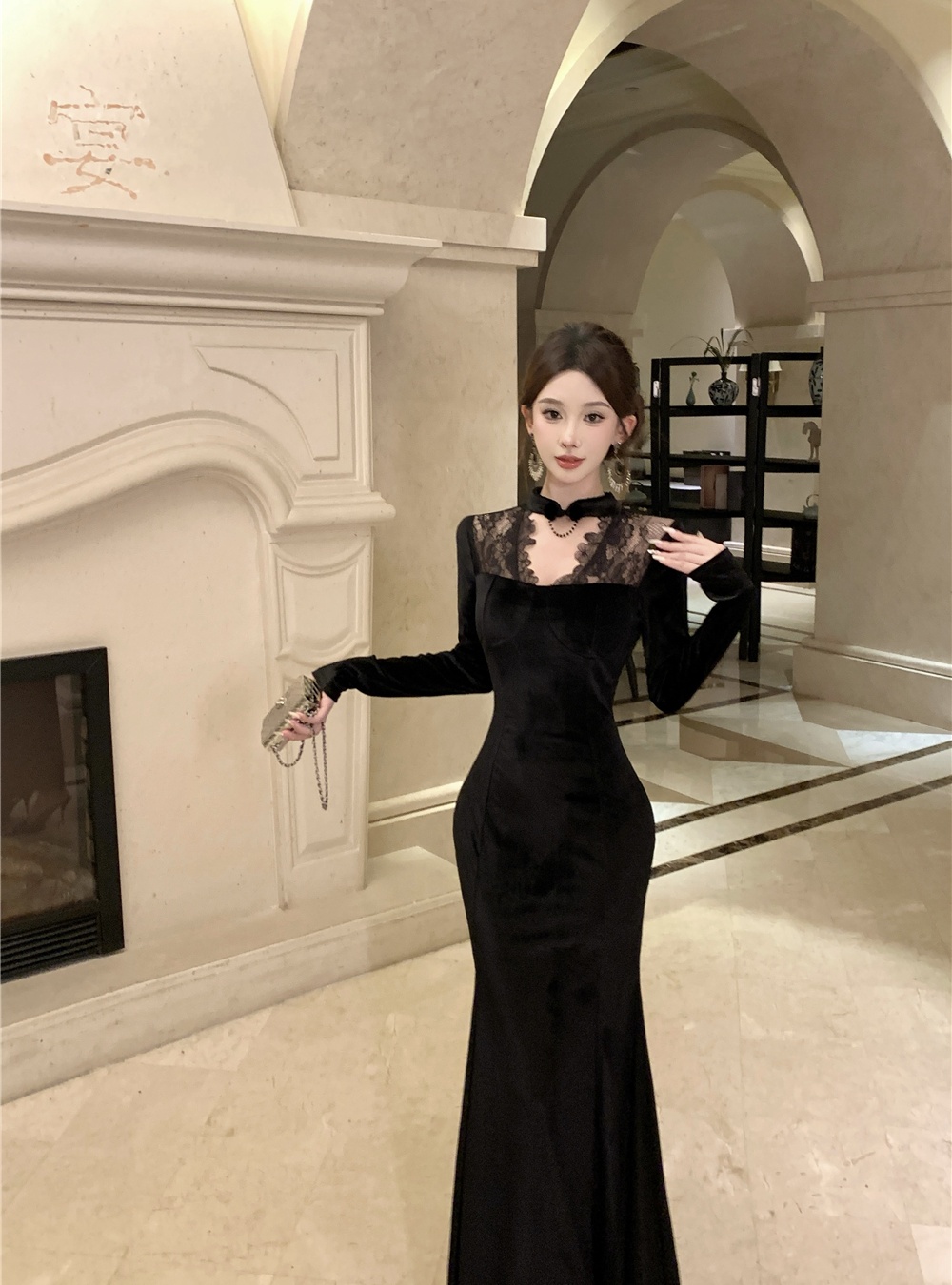 Package hip cheongsam temperament formal dress for women