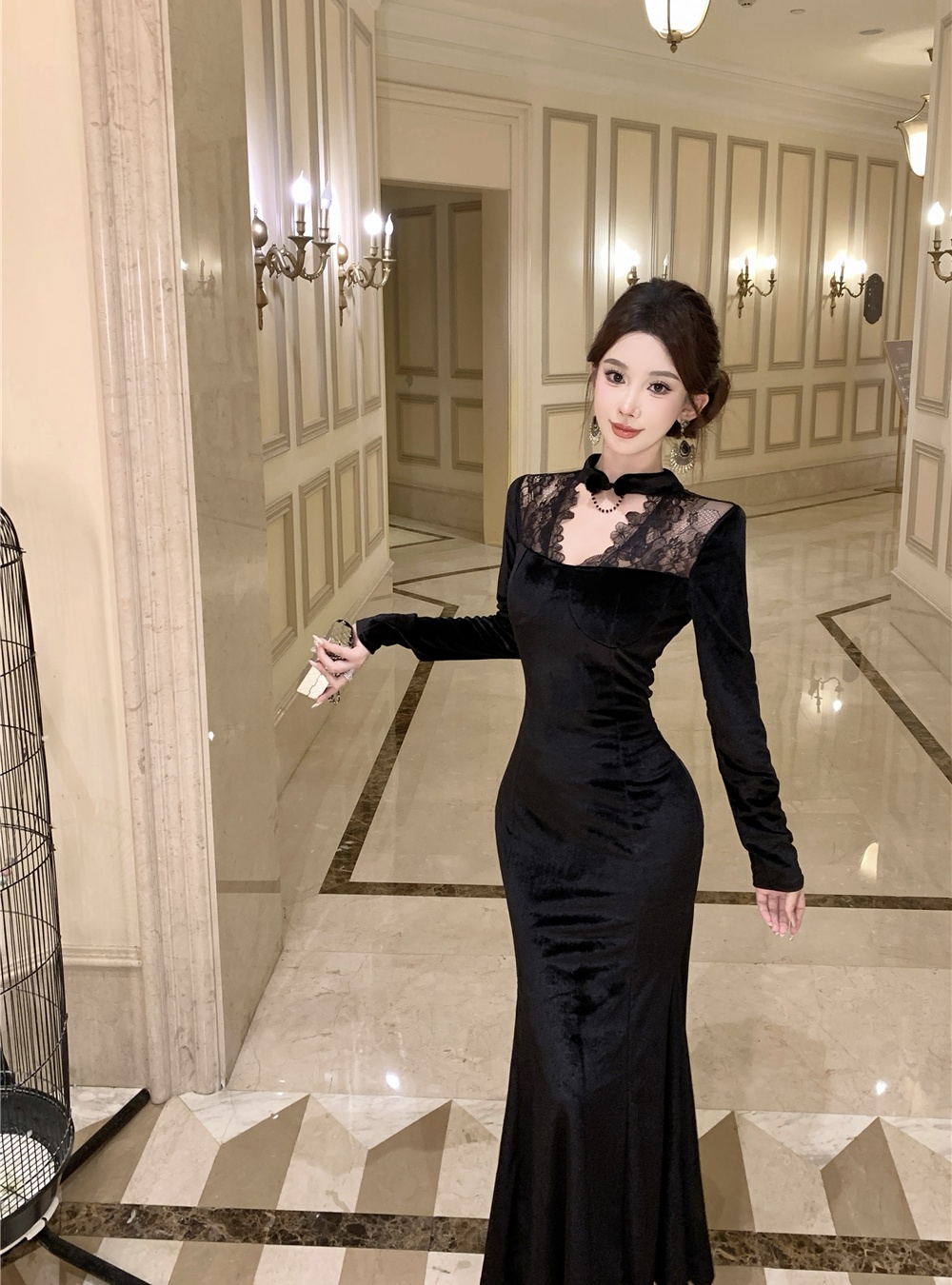 Package hip cheongsam temperament formal dress for women