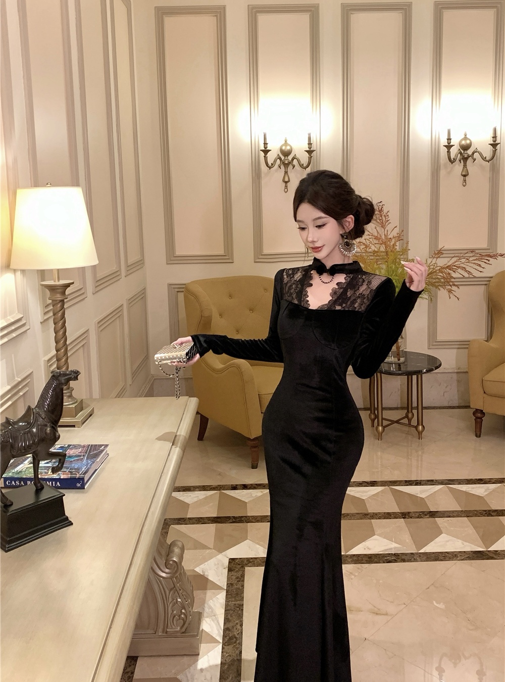 Package hip cheongsam temperament formal dress for women