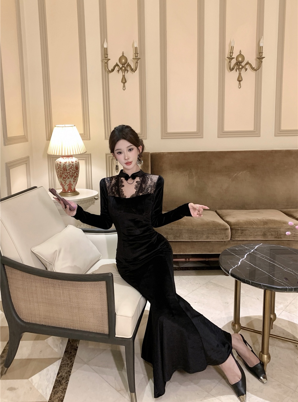 Package hip cheongsam temperament formal dress for women