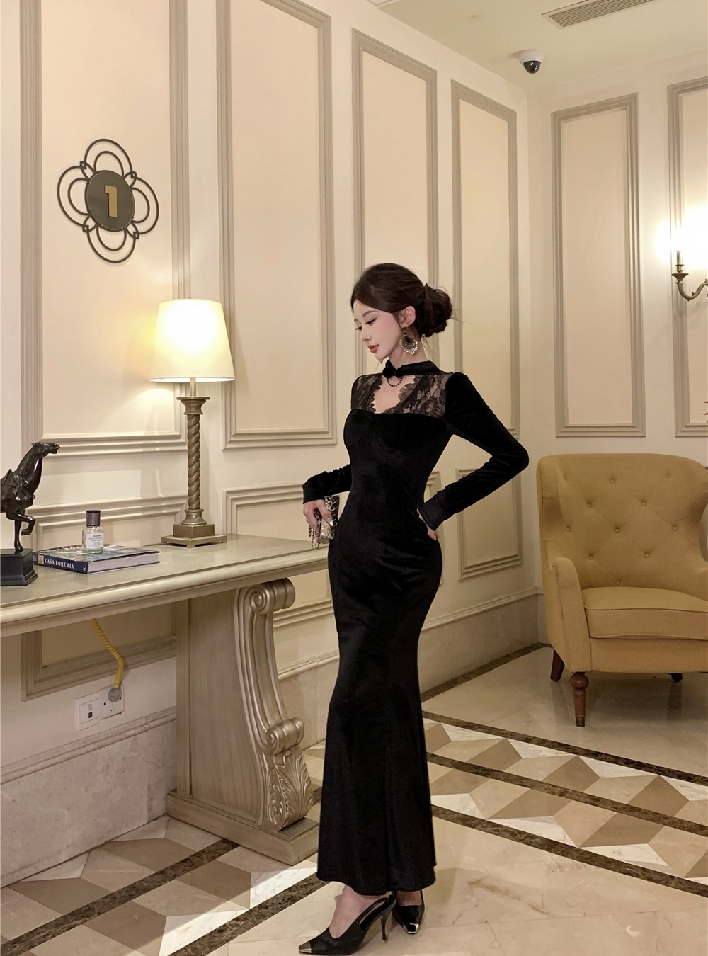 Package hip cheongsam temperament formal dress for women