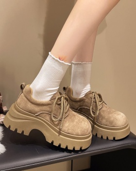 Frenum lady Casual leather shoes round small shoes for women