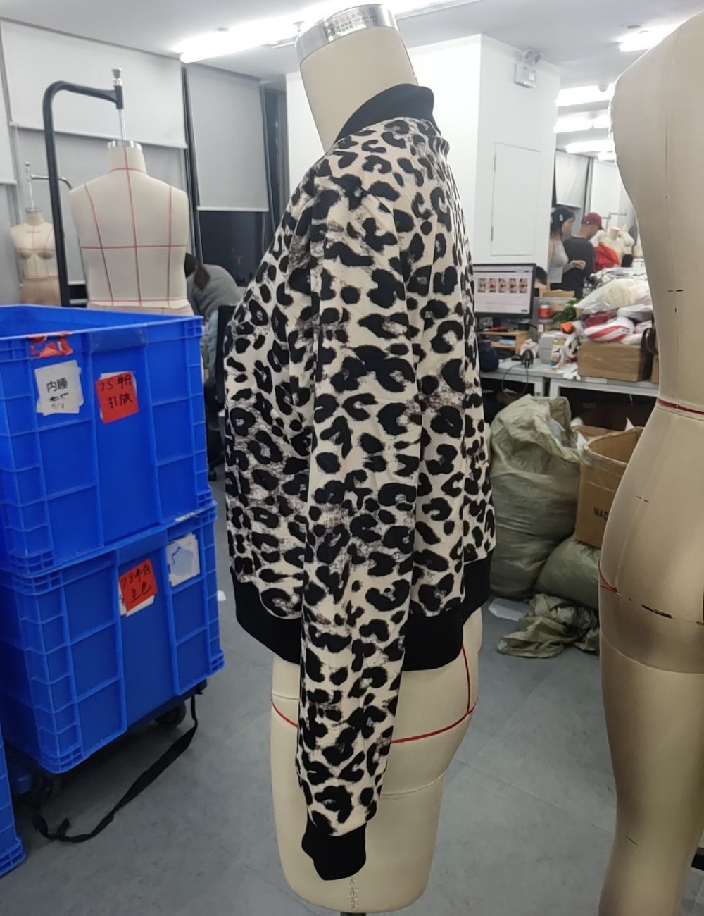 Zip printing coat leopard autumn cardigan