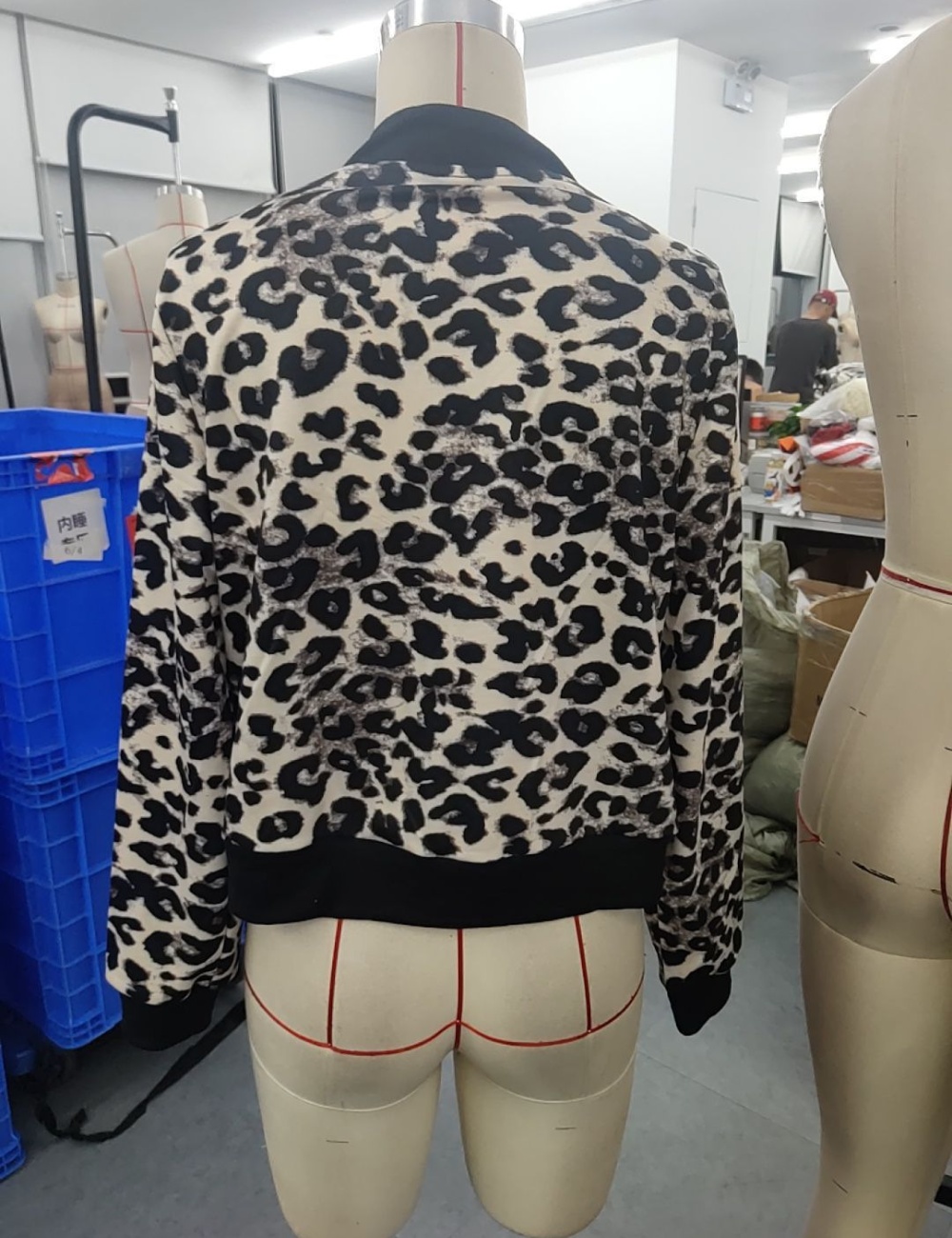 Zip printing coat leopard autumn cardigan
