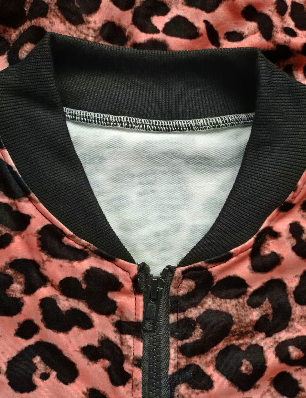Zip printing coat leopard autumn cardigan
