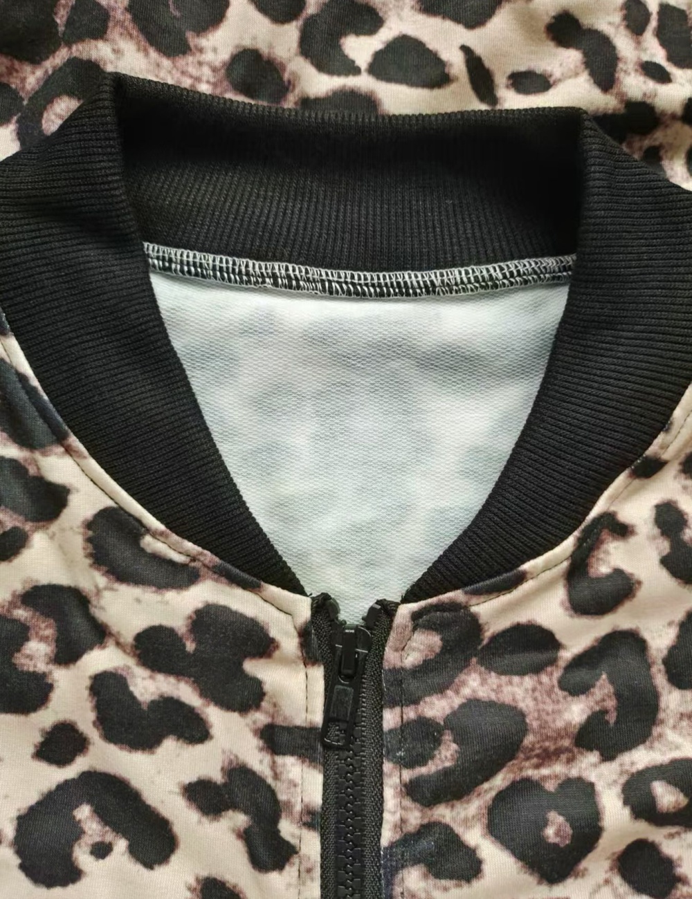 Zip printing coat leopard autumn cardigan