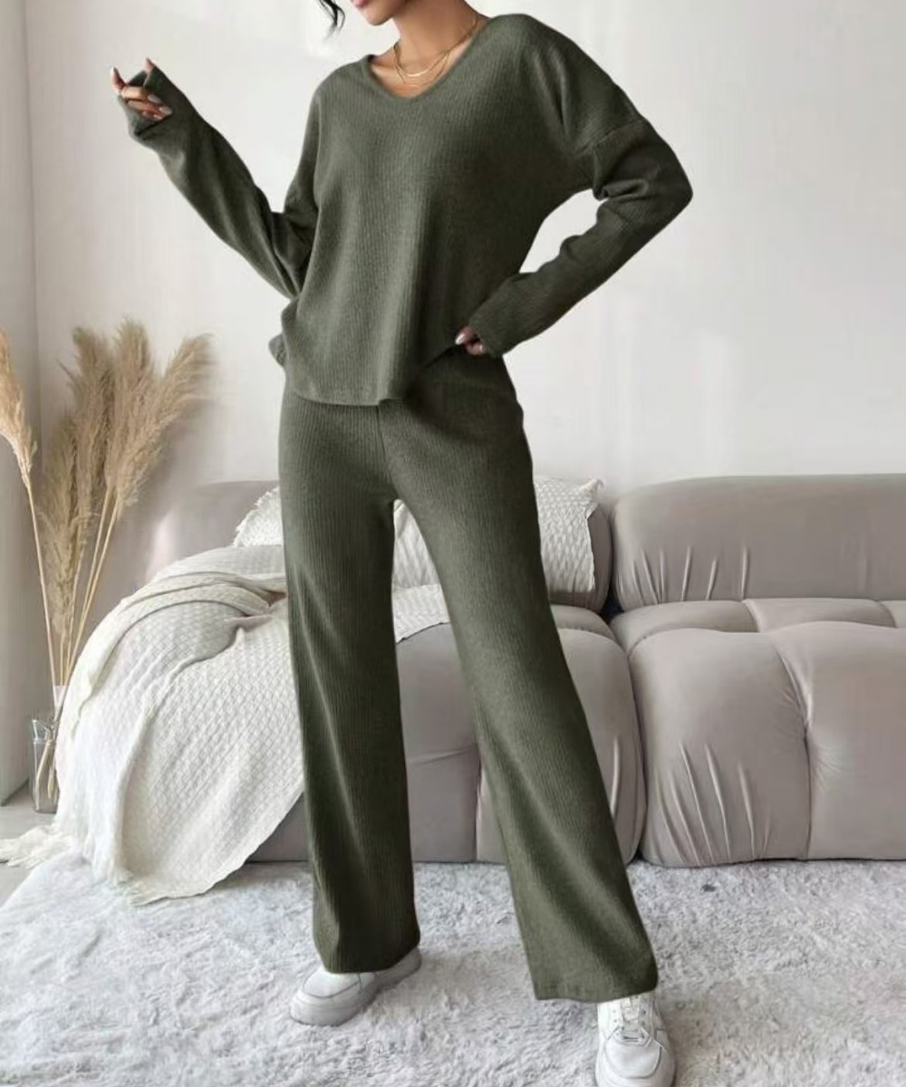Fashion loose autumn and winter Casual pants 2pcs set for women