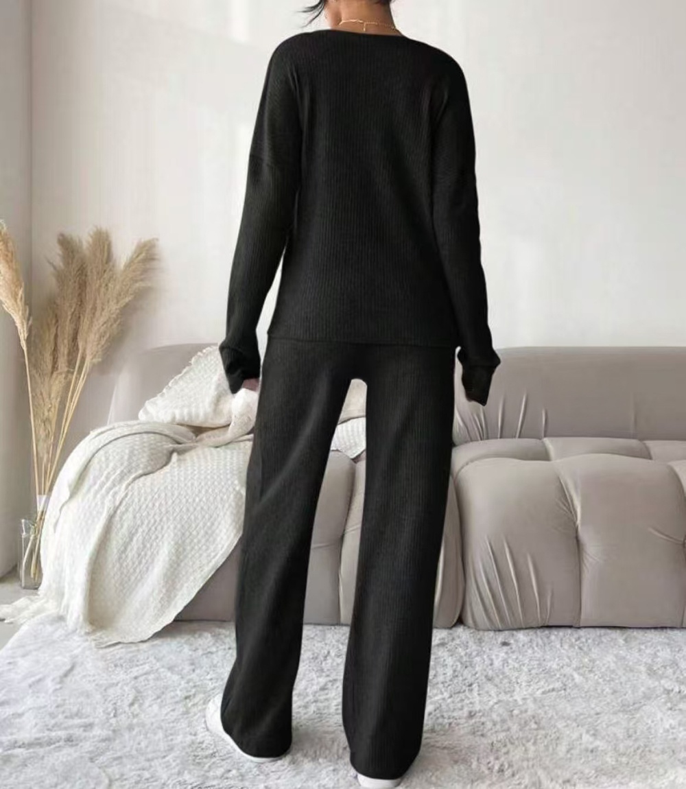 Fashion loose autumn and winter Casual pants 2pcs set for women