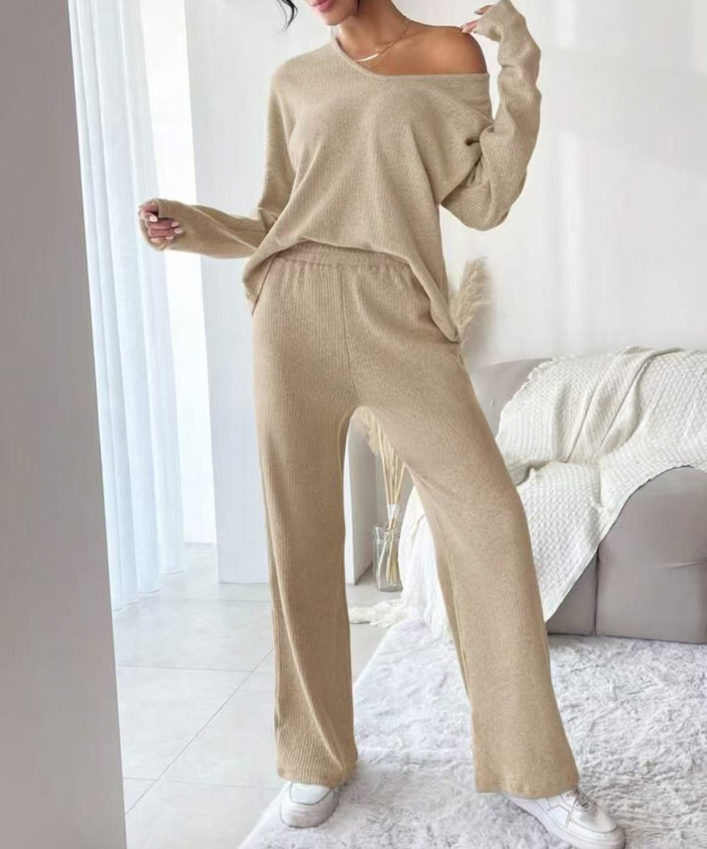 Fashion loose autumn and winter Casual pants 2pcs set for women