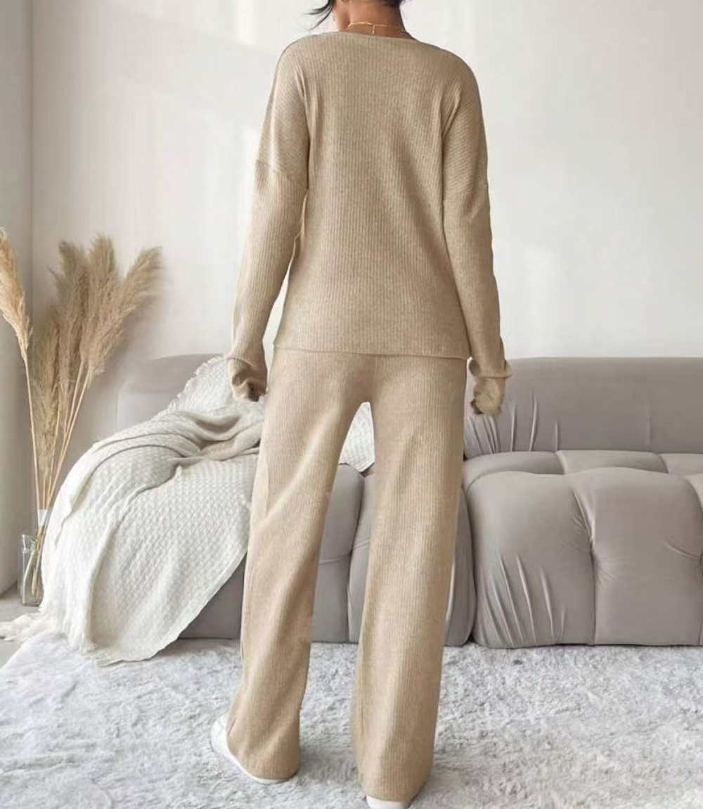 Fashion loose autumn and winter Casual pants 2pcs set for women