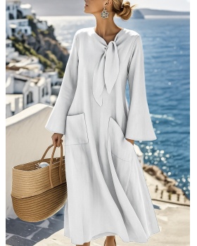 Round neck autumn frenum loose European style dress