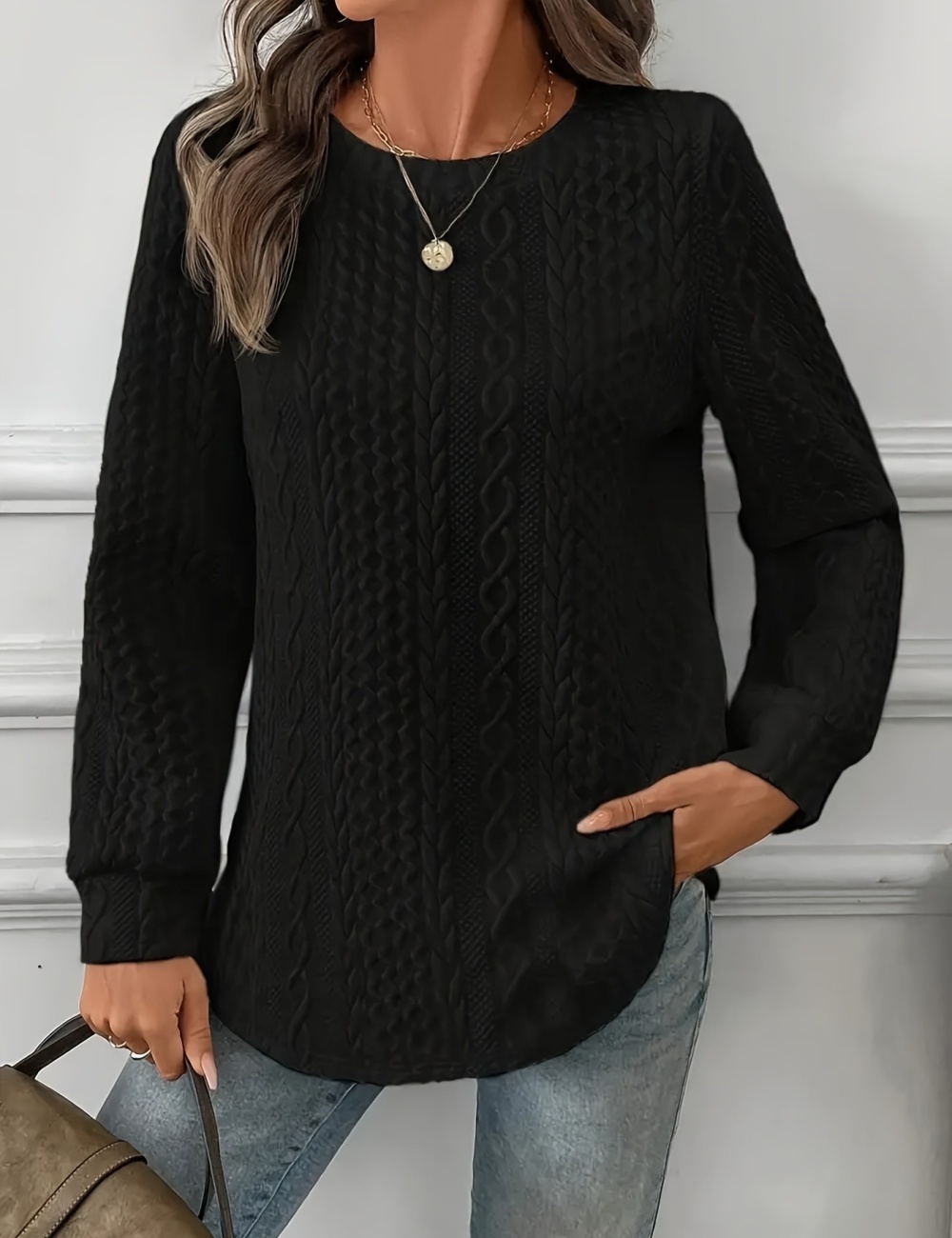 Loose all-match pure grain hoodie for women