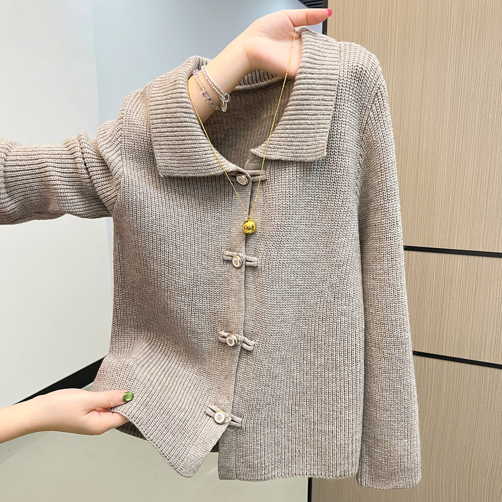 Slim autumn and winter all-match knitted long sleeve sweater