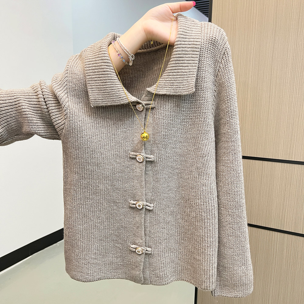Slim autumn and winter all-match knitted long sleeve sweater