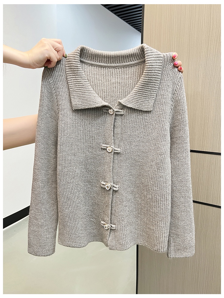 Slim autumn and winter all-match knitted long sleeve sweater