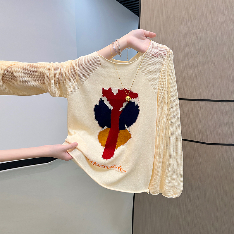 Long sleeve autumn and winter embroidery sweater