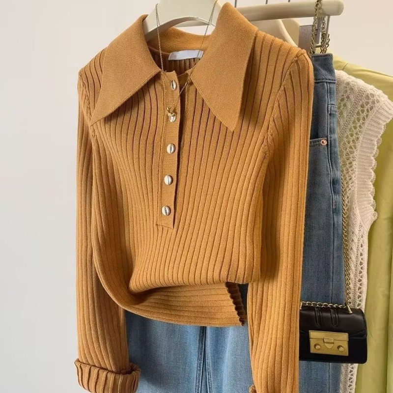 Knitted tops slim bottoming shirt for women