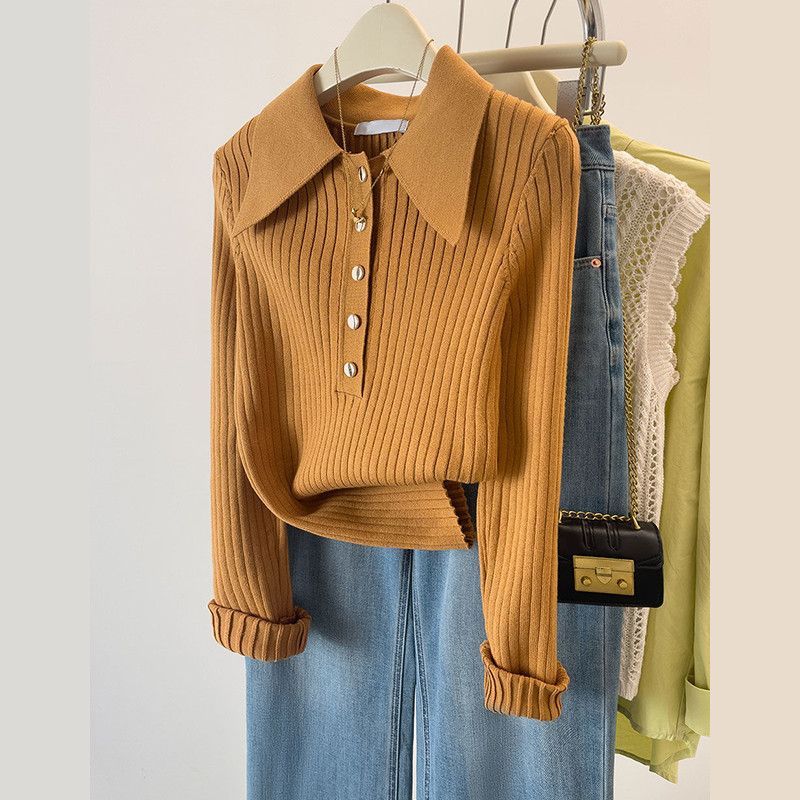 Knitted tops slim bottoming shirt for women