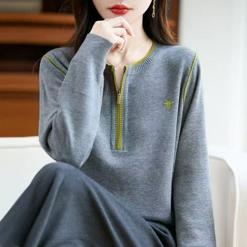 Long sleeve embroidery autumn and winter sweater for women