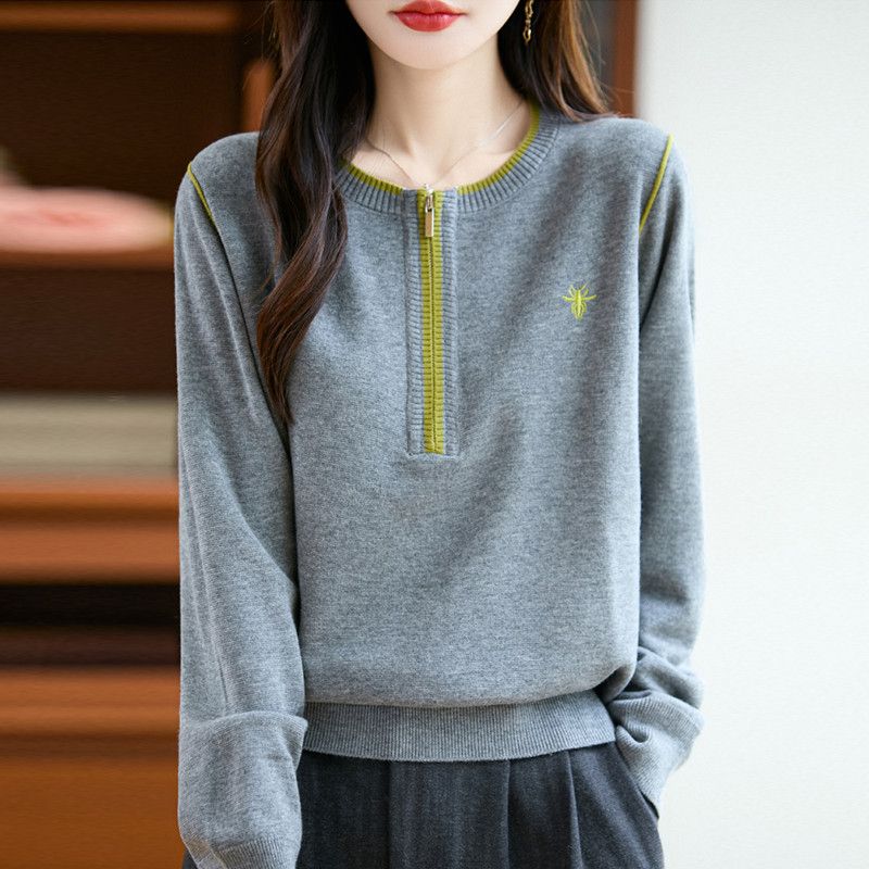 Long sleeve embroidery autumn and winter sweater for women