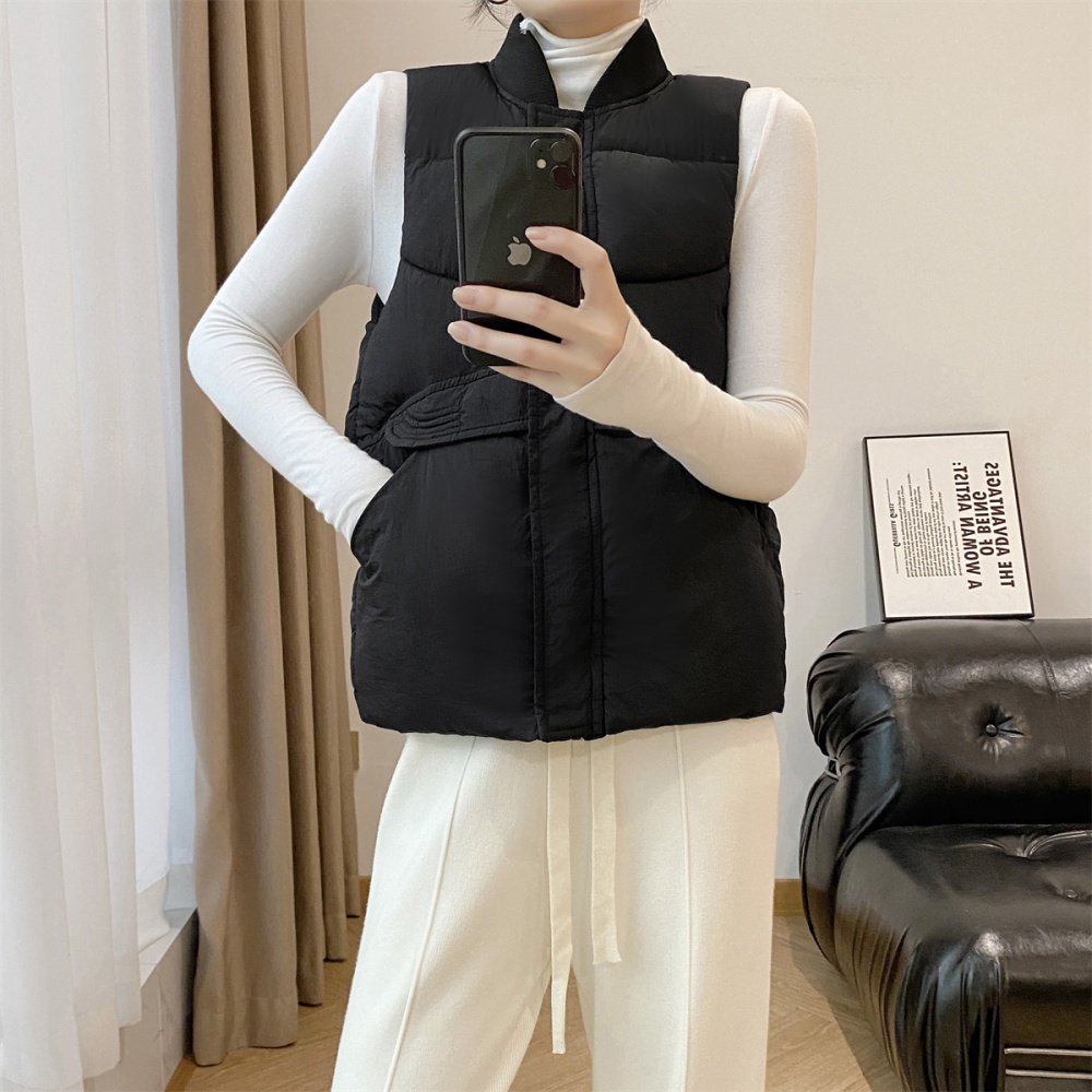 Autumn and winter down cotton waistcoat thick pure vest