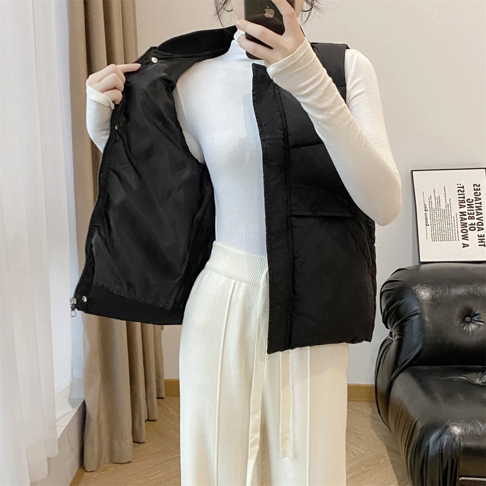 Autumn and winter down cotton waistcoat thick pure vest