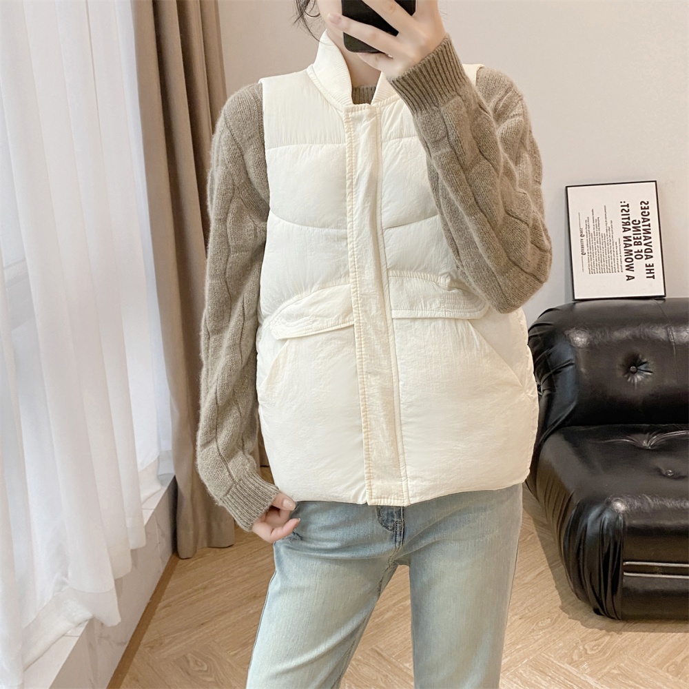 Autumn and winter down cotton waistcoat thick pure vest