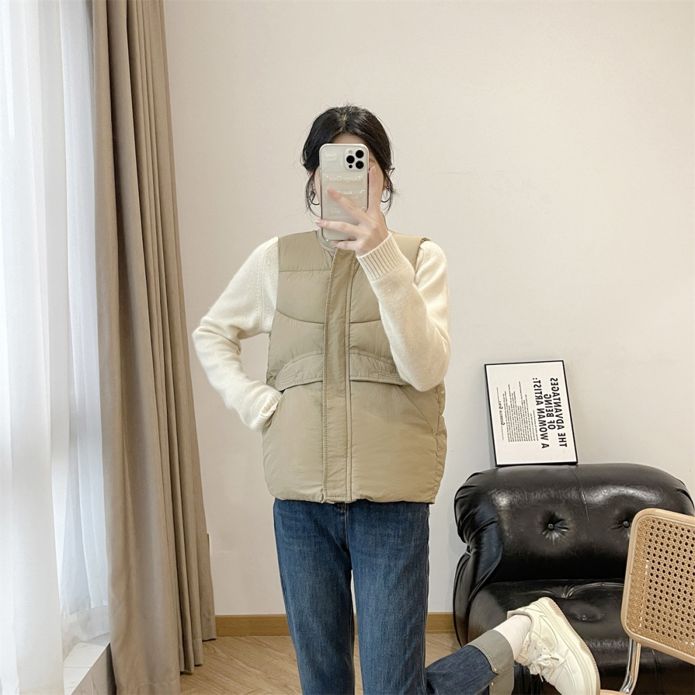 Autumn and winter down cotton waistcoat thick pure vest
