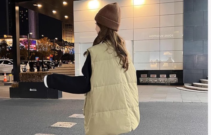 Large pockets waistcoat cotton coat for women