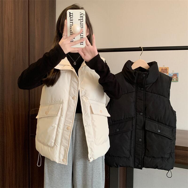 Korean style down vest cotton bread clothing for women
