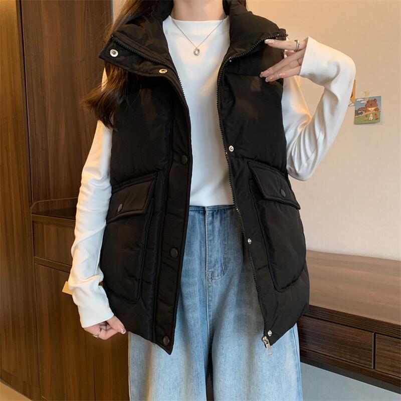 Korean style down vest cotton bread clothing for women
