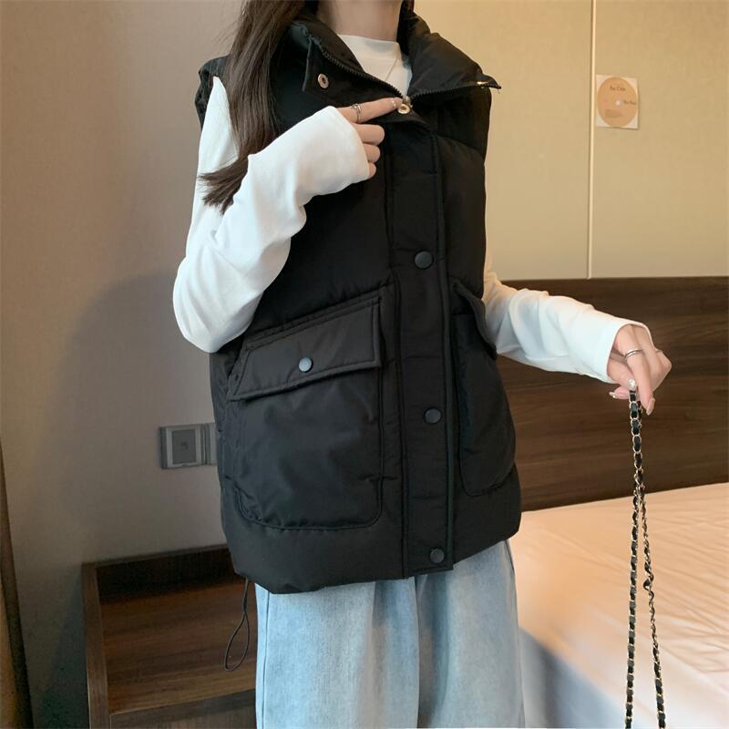 Korean style down vest cotton bread clothing for women