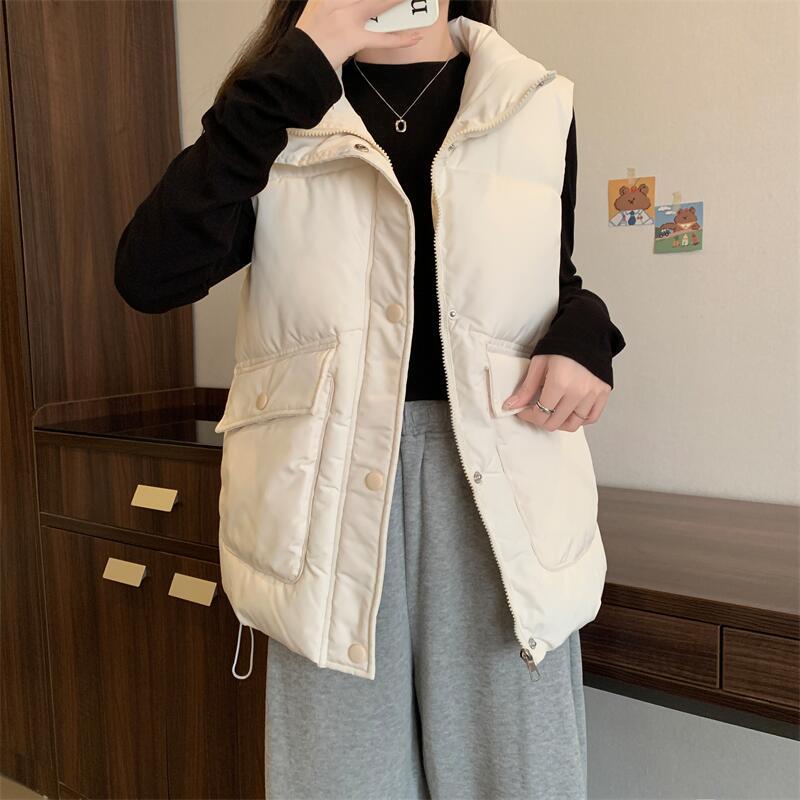 Korean style down vest cotton bread clothing for women
