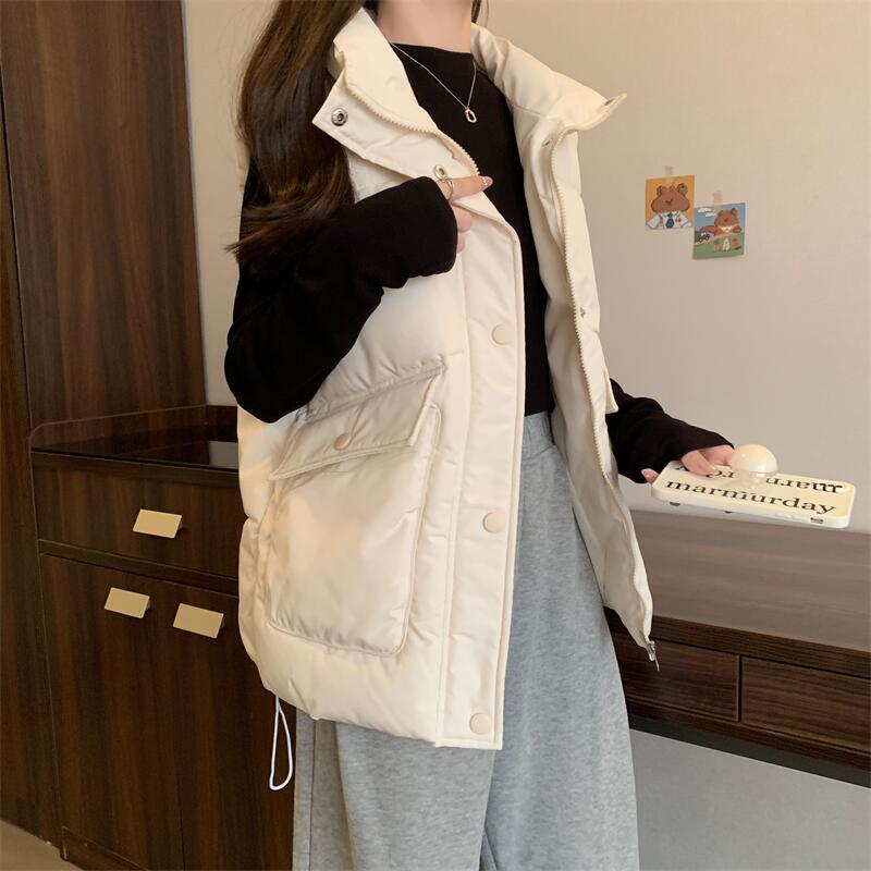 Korean style down vest cotton bread clothing for women