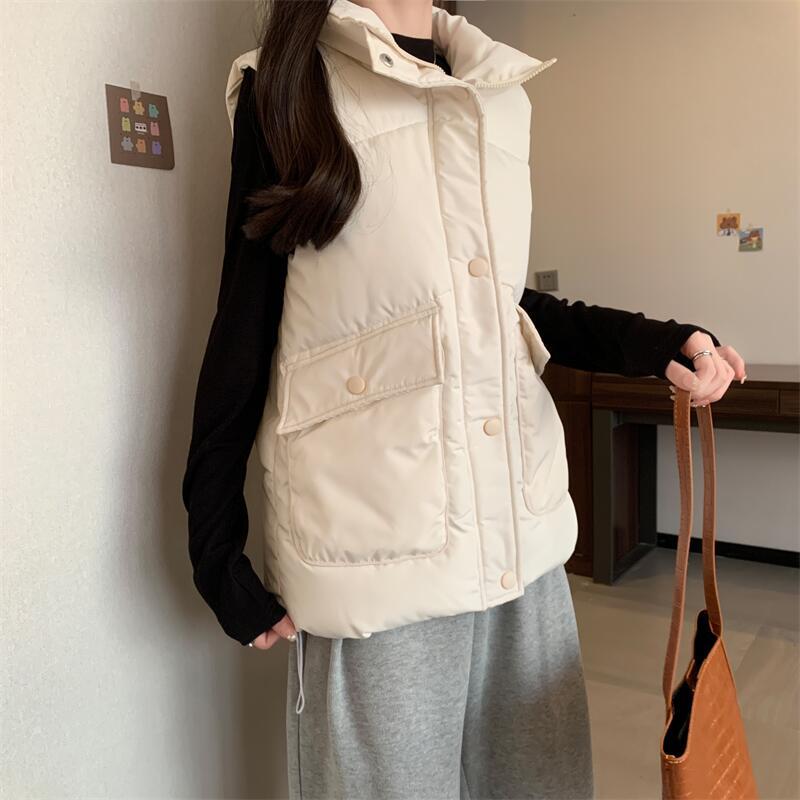 Korean style down vest cotton bread clothing for women