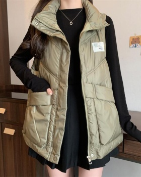 Down cstand collar vest sleeveless waistcoat