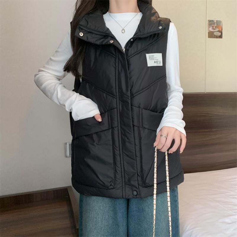 Down cstand collar vest sleeveless waistcoat