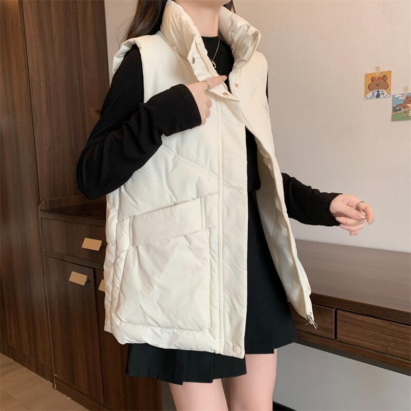 Down cstand collar vest sleeveless waistcoat