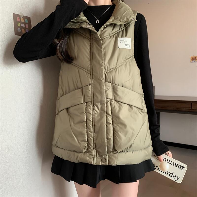 Down cstand collar vest sleeveless waistcoat