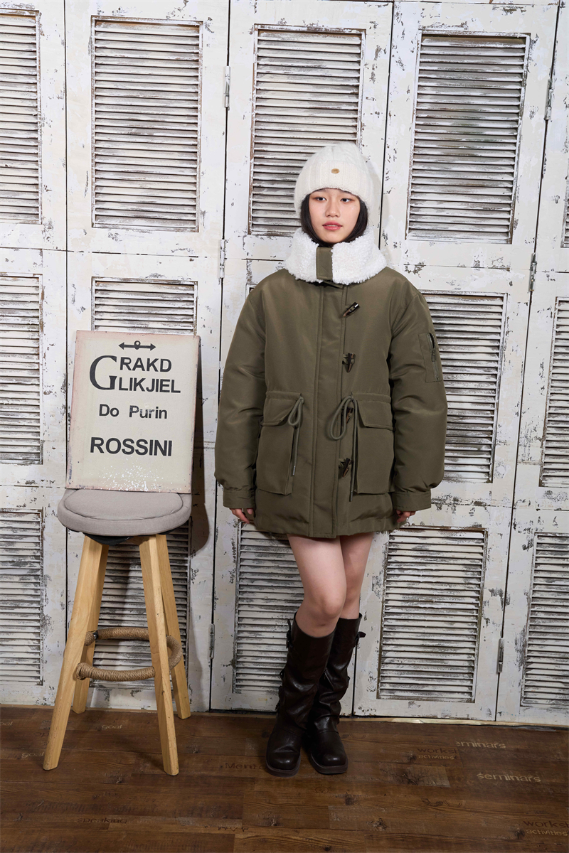 Large lapel Korean style winter cotton coat thick Casual down coat