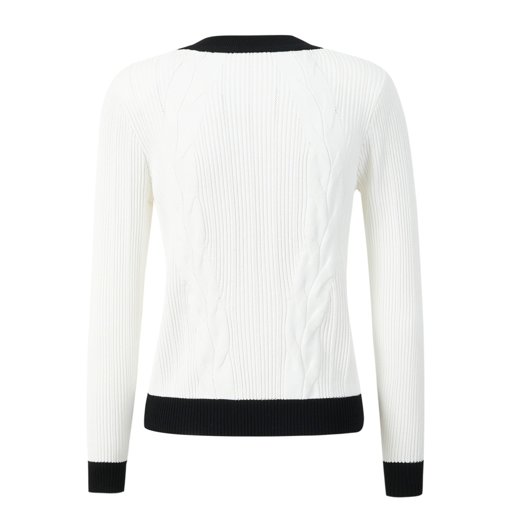 Chanelstyle black-white cardigan autumn tops for women