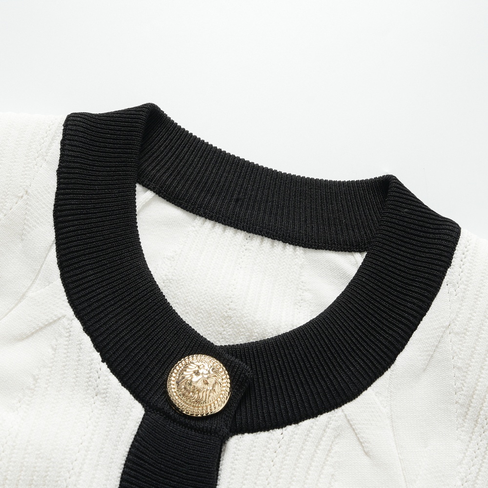 Chanelstyle black-white cardigan autumn tops for women